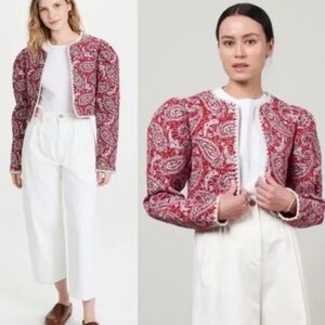 Sea Theodora Paisley Quilted Cropped Jacket Size XS